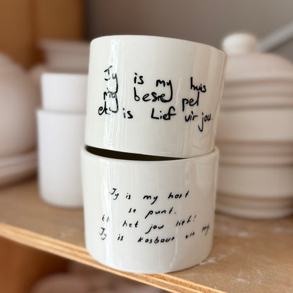 Handwritten mug