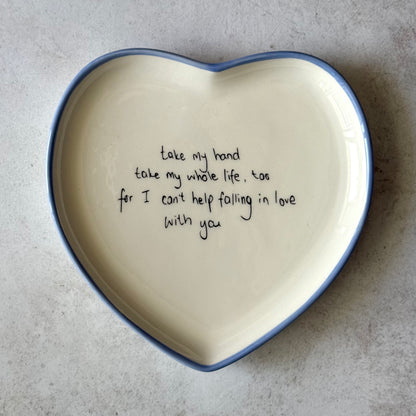 Handwritten heart plate