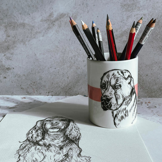 Pet Portrait Pencil Holder