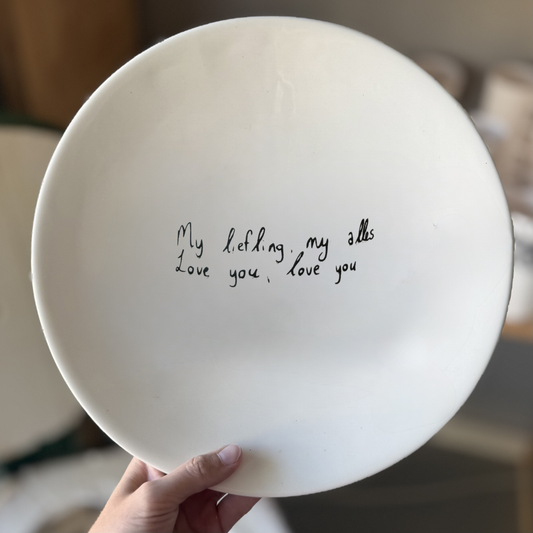 Handwritten plate
